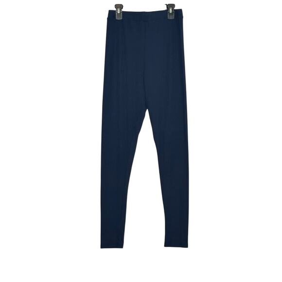 Capella blue ribbed knit leggings size Medium - Picture 2 of 6